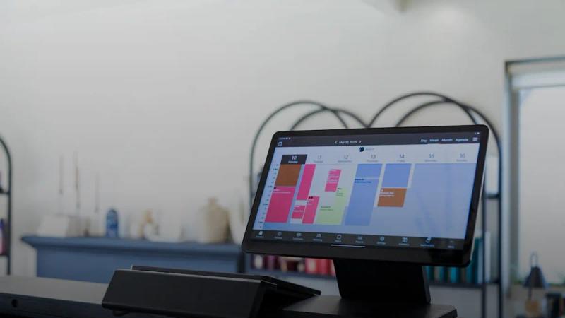 Digital display showing appointments and schedule