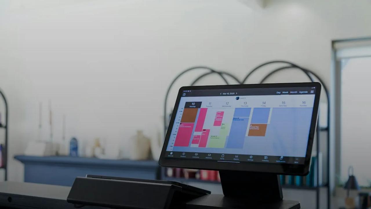 Digital display showing appointments and schedule