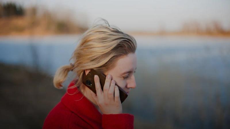 woman taking phone call