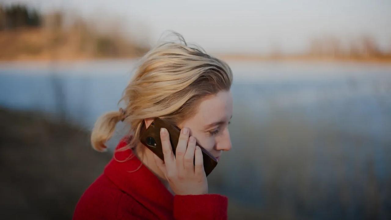 woman taking phone call