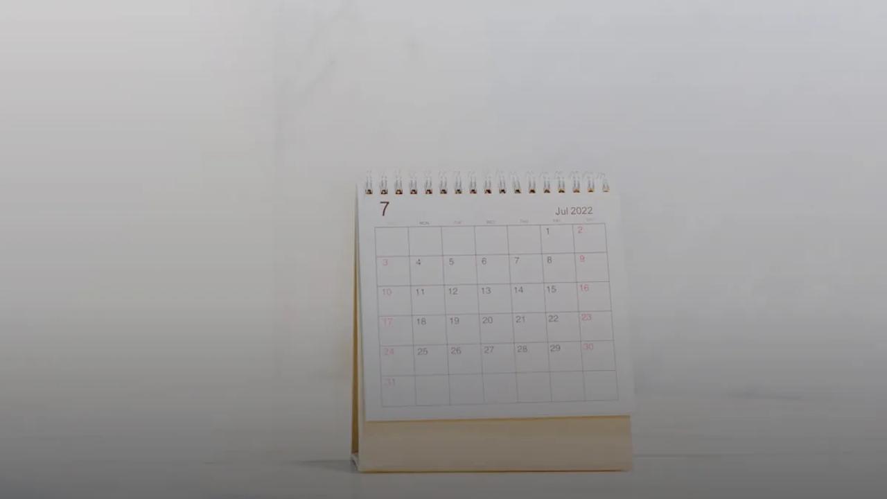 a calendar sitting on top of a table