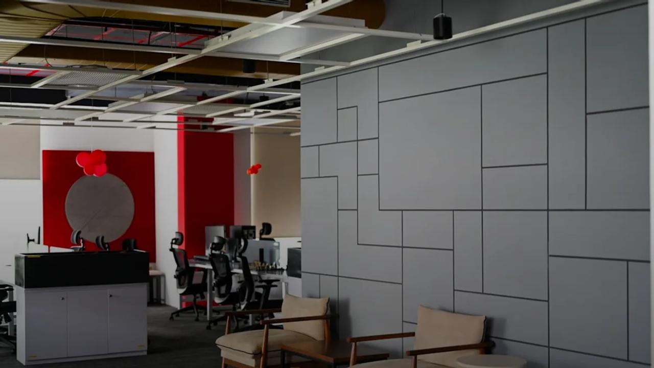 Modern office interior with chairs and desks