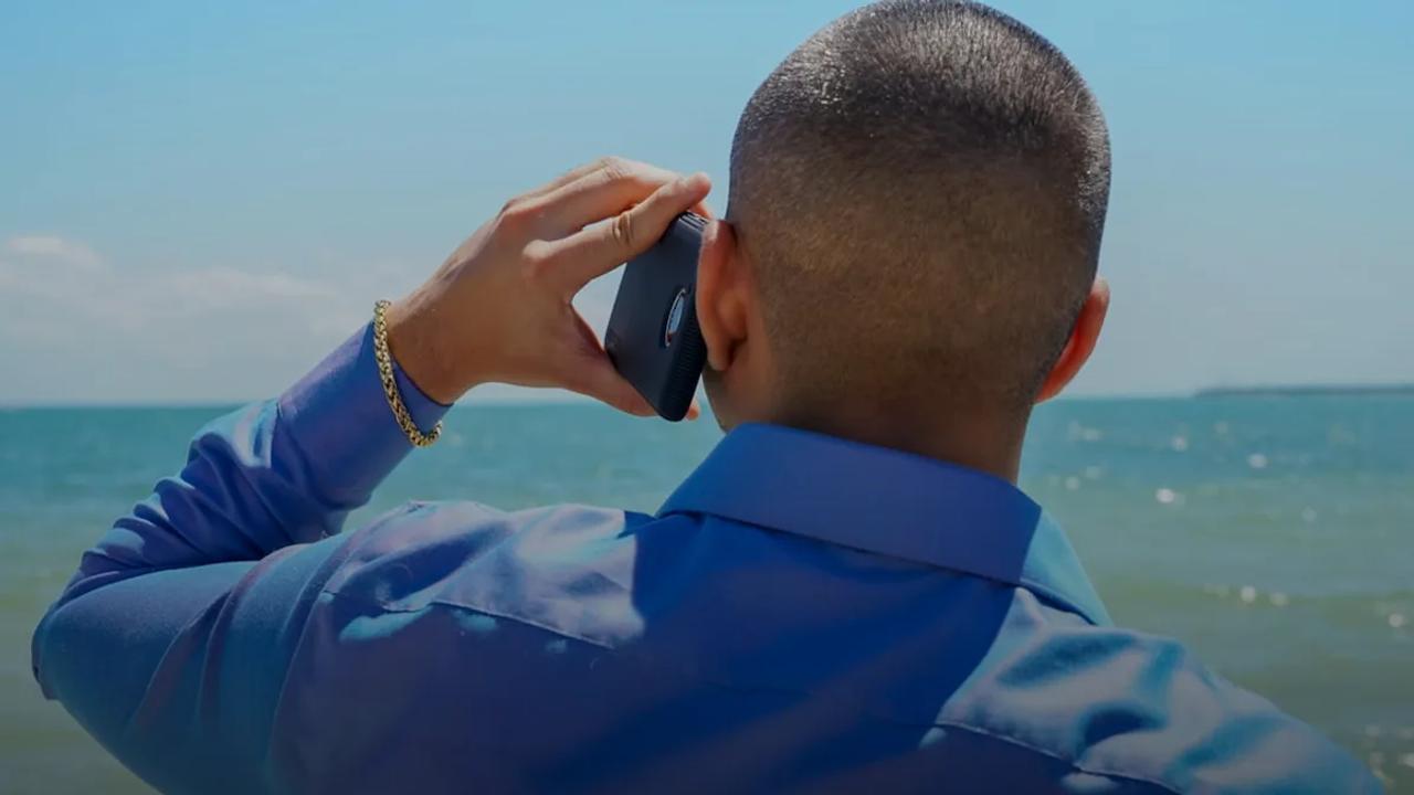 man holding phone